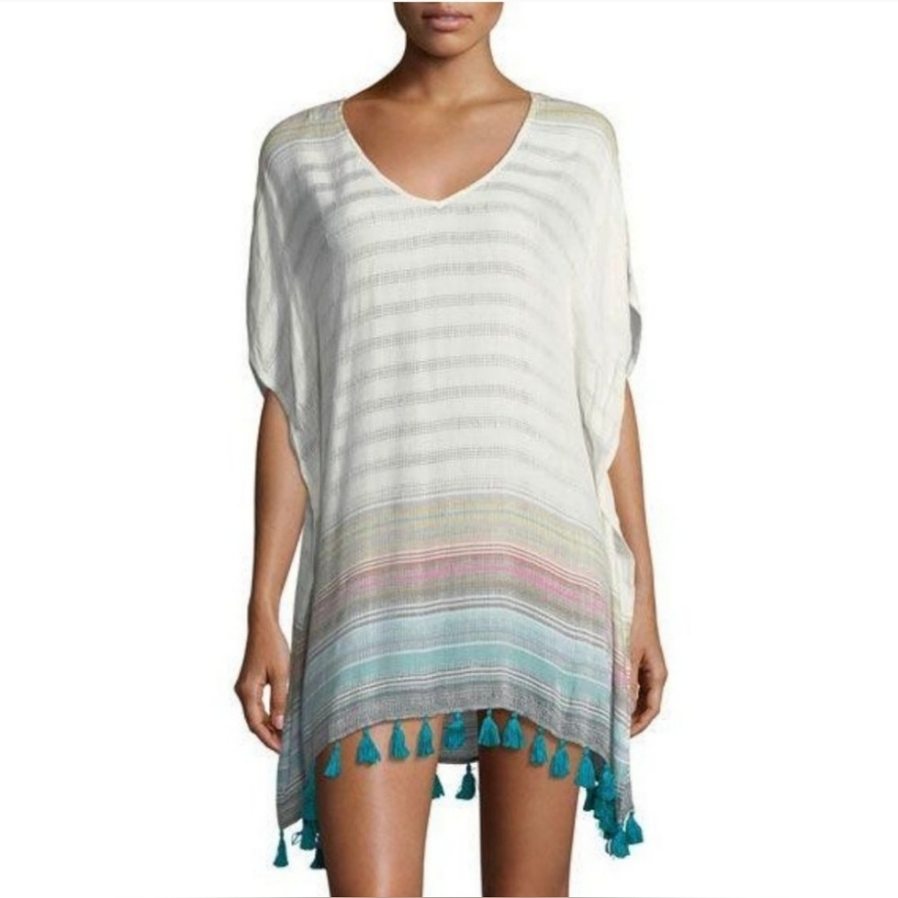 Anthropologie PilyQ Adrianna Tassel Tunic Coverup, Size M/L, NWT